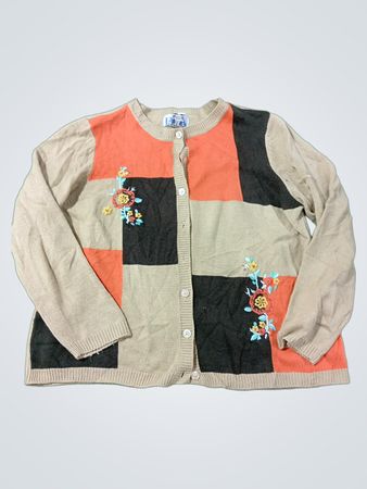 BFA CLASSICS Damen-Cardigan mit Colorblocking und Blumenstickerei