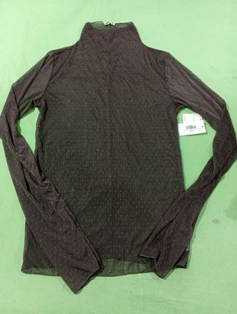 Free People Women's Sheer Mock Neck Long Sleeve Top