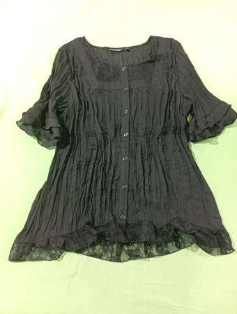 NOTATIONS Bluse mit Spitzenbesatz und Falten