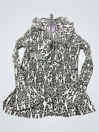 LAURA SCOTT Schwarze und weiße Blusen mit Blumenmuster