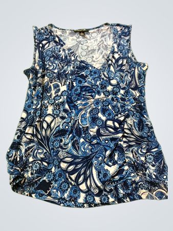 Style & Co ärmelloses blaues Paisley-Print-Top