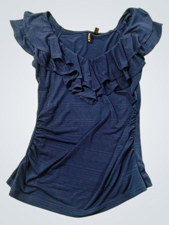 Heartsoul Blue Ruffled Top