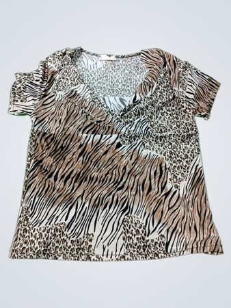 Animalprint V-Ausschnitt Top