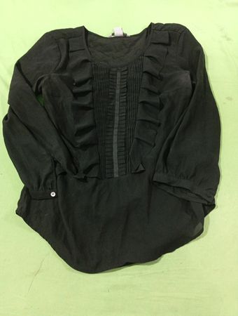 H&M Schwarze langärmelige Bluse mit Rüschen