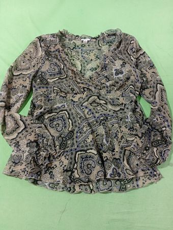 Apt. 9 Paisley Print Bluse mit langen Ärmeln