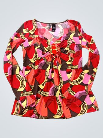 Bisou Bisou Damen Langarmshirt mit Aufdruck