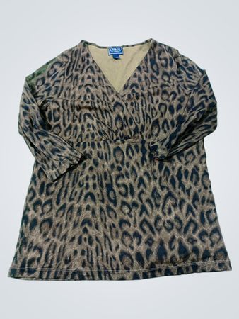 Chaps Classics Langärmeliges Oberteil mit Leopardenmuster