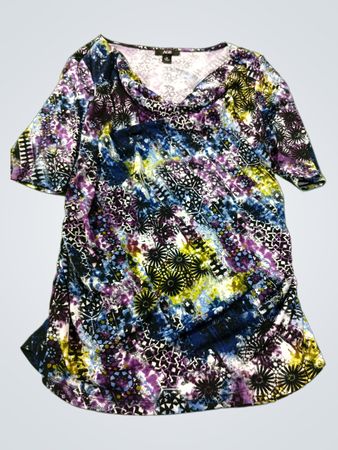 AGB Women's gerafftes Print-Oberteil