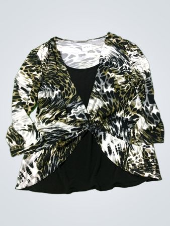 Canda Collection bei CSA Leopard-Print Twist-Front-Top