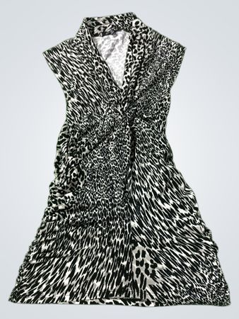 Anne Klein Kleid mit Leopardenmuster und Raffungen