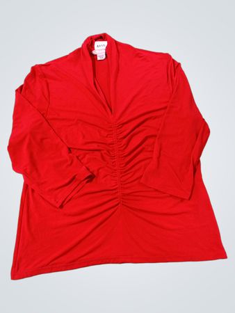 Tanja gerafftes V-Ausschnitt Langarmshirt