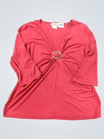 Tradition Damen Pinkes Oberteil mit gerafftem Ringdetail