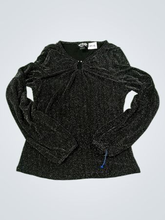Oliver Black Glitzer-Strickoberteil mit langen Ärmeln
