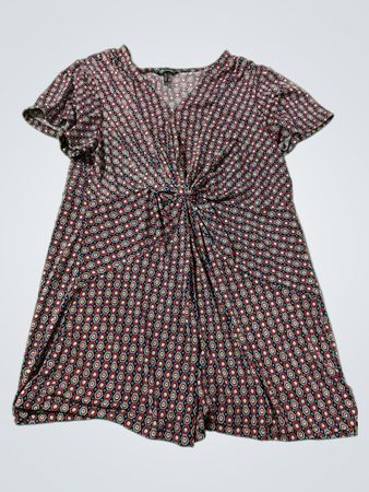 Daisy Fuentes geometrisch gemustertes Kurzarmkleid