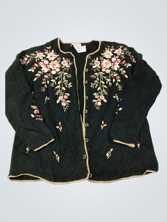 Tiara International bestickter Cardigan