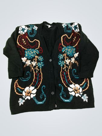 Modiano Schwarze Bestickte Strickjacke