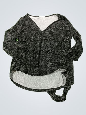 Person Apparel Schwarzes und Weißes Gepunktetes Wickeloberteil mit Bindeband