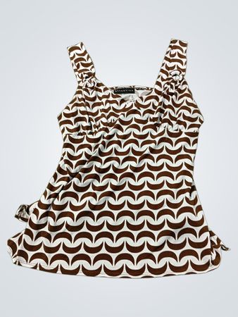 Achtung: braun-weiß gemustertes Tanktop