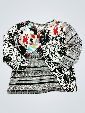 Caia Damen Langarmshirt mit Blumenmuster