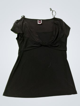 Wickel-Oberteil in Schwarz mit kurzem Arm