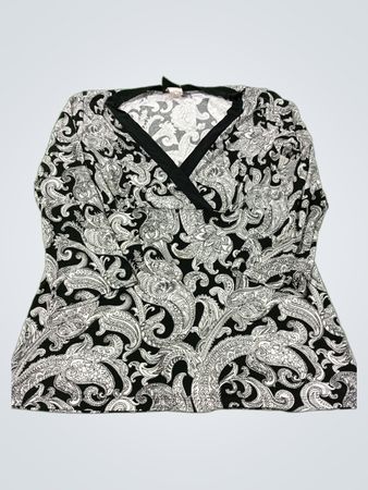 JKLA CALIFORNIA Schwarz Weiß Paisley-Print Wickeloberteil