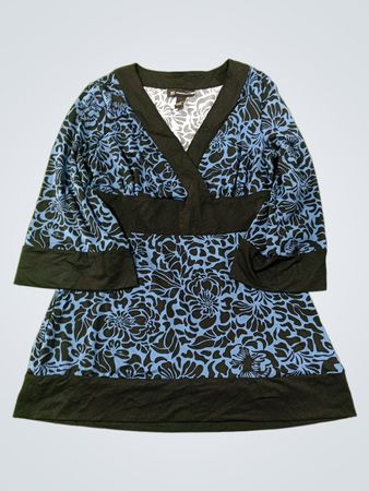 INC International Concepts Women's Blue Floral Print Tunic Top