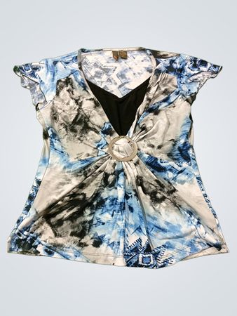 Damen-Oberteil mit Batikmuster und Ringdetail
