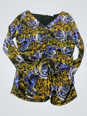 Worthington Damen Langarmshirt mit Blumenmuster