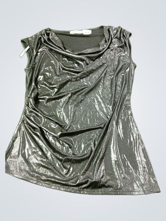 Calvin Klein Metallic Wasserfallausschnitt-Oberteil