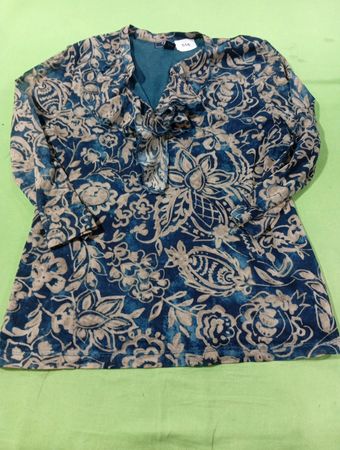 Chaps Denim Bluse mit langem Arm und Blumenmuster