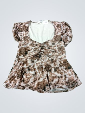 Rebellious Dream Damen-Top mit Blumenmuster und Raffung