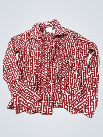 WORTHINGTON Damenbluse in Rot und Weiß mit Muster