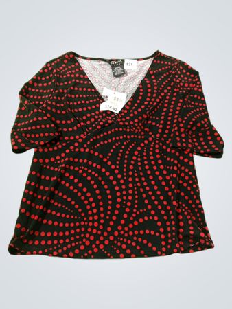 George Stretch Damen Top mit Punkten und Wirbelmuster