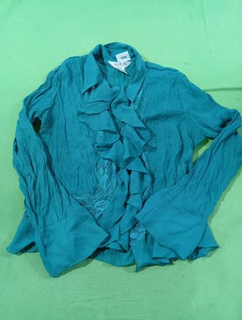 ALLISON TAYLOR Teal Volant-Bluse
