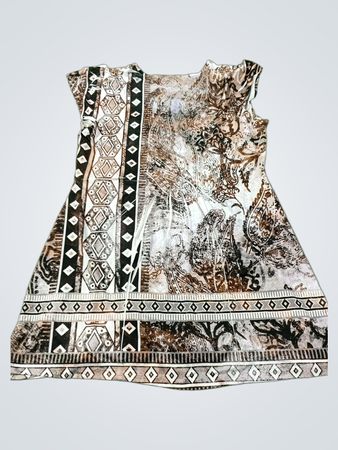 APT. 9 Damen Kurzarmkleid in Braun mit Paisley-Muster