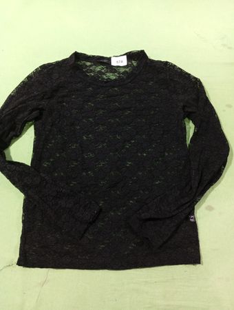 Brandy Melville Schwarzes Spitzenlangarm-Oberteil