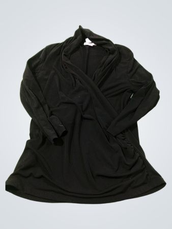 Dressbarn schwarzer, langärmeliger Wickelcardigan
