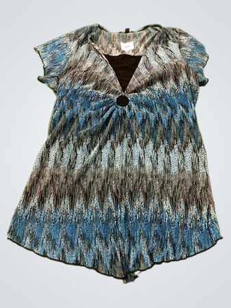 ELEMENTZ Damen Blau gemustertes Tunika-Oberteil