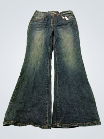 Flared-Jeans mit Kreuzverzierung