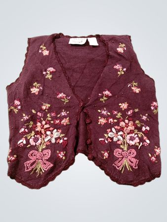 Erika Petites bestickte Blumenweste
