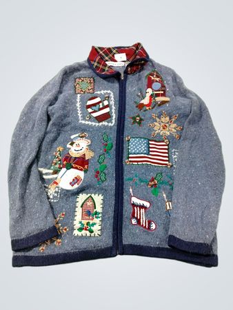 Victoria Jones Damen Weihnachts-Strickjacke Pullover