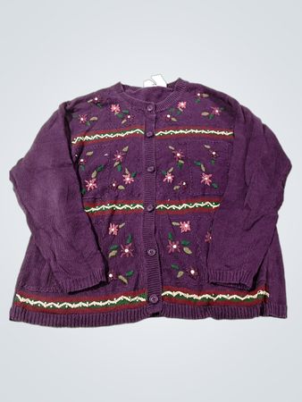 Bobbie Brooks Purple bestickter Strickcardigan