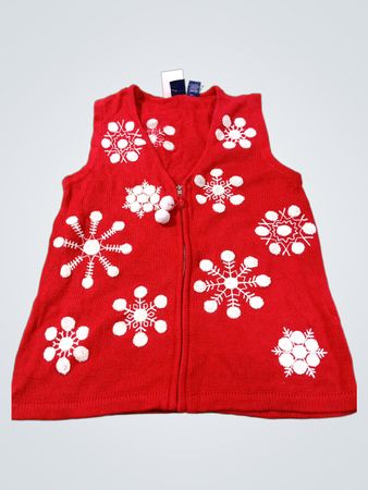 Rote Schneeflockenweste