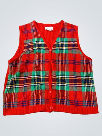 CABIN CREEK Plaid-Weste mit Knopfleiste