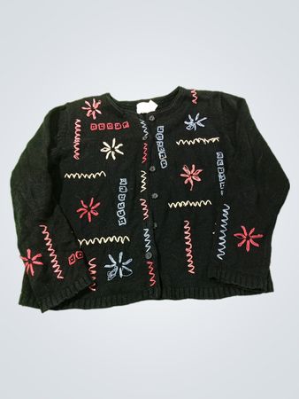 Christopher & Banks handbestickter schwarzer Cardigan