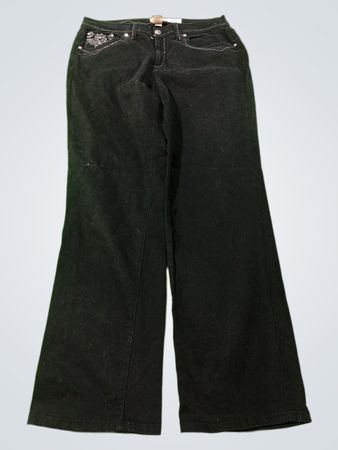 Earl Jean Damen Schwarze Verzierete Schlagjeans
