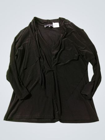 MELANIE LYNE Schwarze drapierte Strickjacke