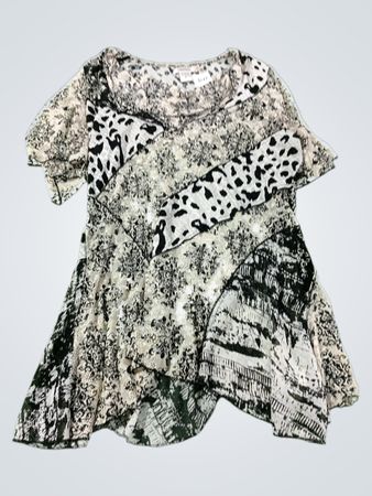 FERATELLI Damen Patchwork-Print-Tunika-Top