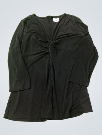 BOLD elements Cut to Curve Black Twist Front Long Sleeve Top