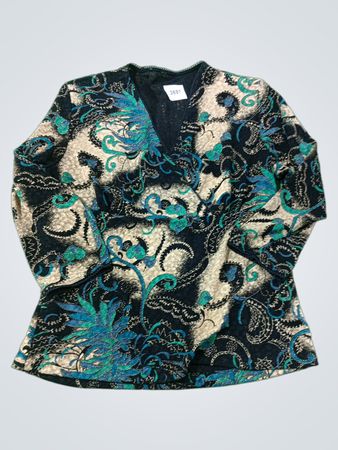 Damen-Bluse mit V-Ausschnitt und Print